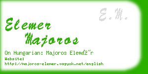 elemer majoros business card